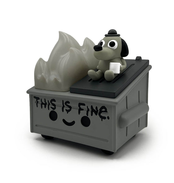 Dumpster Fire - This is Fine Vinyl Figure Newsprint Edition Accessories KCG   