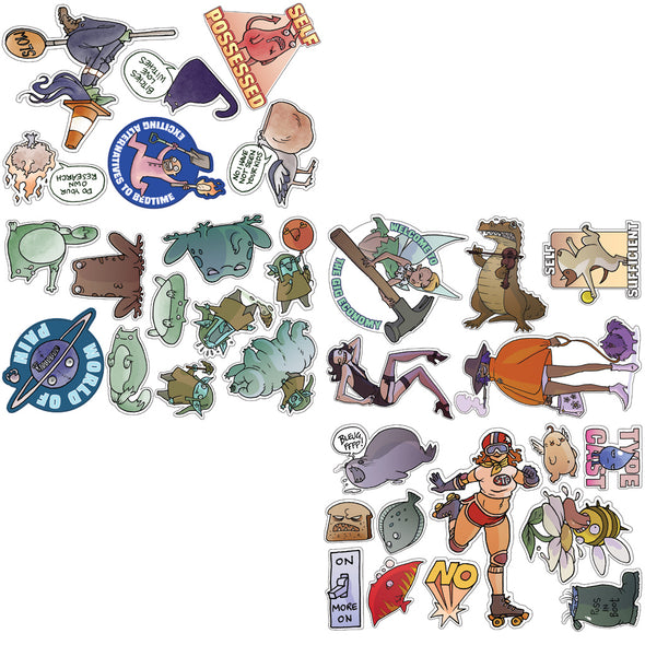 Oglaf Sticker Packs Stickers Oglaf Oglaf 4 Sticker Sets (2 sheets)