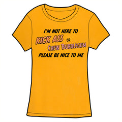 Please Be Nice to Me Shirt PRE-ORDER Shirts Brunetto Gold Fitted Small 