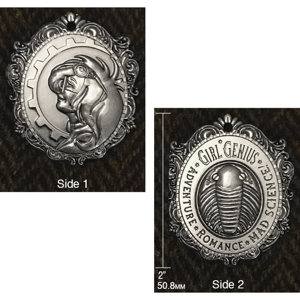 Girl Genius Fob Pins and Patches GG Silvery