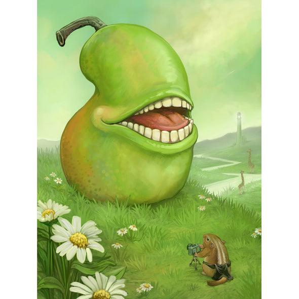 Biting Pear Print 12x16 Art Cyberduds   