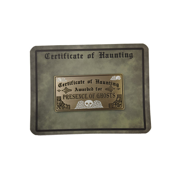 Certificate of Haunting Pin Pins and Patches Abby Howard