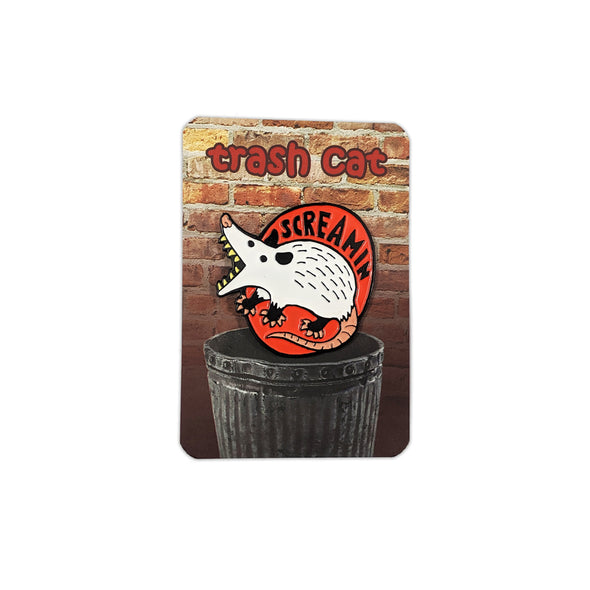 Screamin' Trash Cat Pin Pins and Patches AH