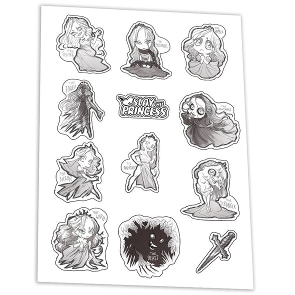 Slay the Princess Sticker Sheet Stickers Black Tabby Games