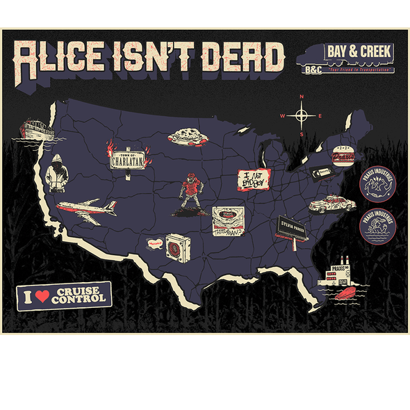 Alice Isn't Dead Road Map Art Cyberduds   