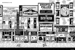 Cityscape Prints Art Cyberduds Broadway 1915 - 18x12  
