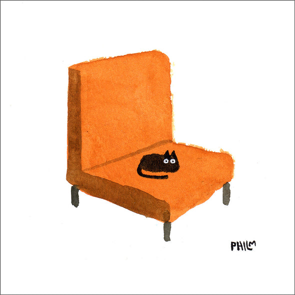 Phil McAndrew 12x12 Inch Prints Art Cyberduds Cat Chair  