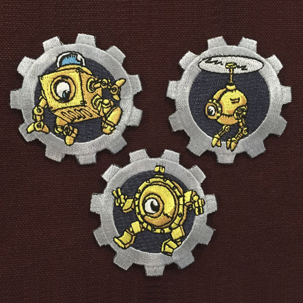 Dingbot Patch Set of 3 Pins and Patches Girl Genius
