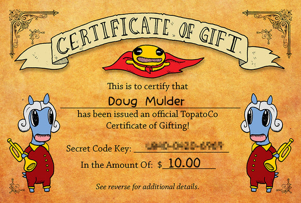 TopatoCo Gift Card! Gift Card TopatoCo $10.00