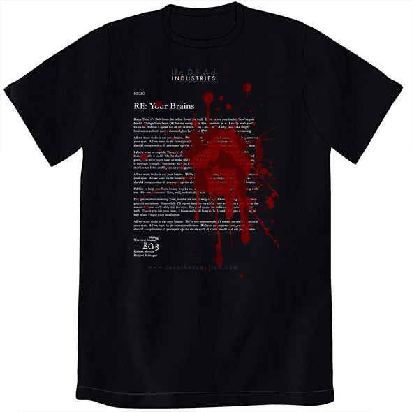 RE: Your Brains Shirt Shirts Jonathan Coulton Mens/Unisex Small