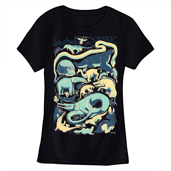 Extinct Animals of the Cenozoic Shirts Cyberduds Ladies Small Shirt  