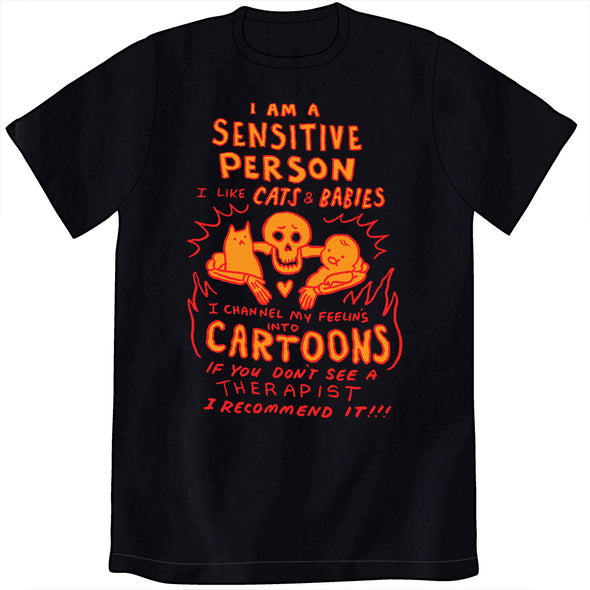 I Am A Sensitive Person Shirt Shirts Lucy Knisley Unisex Small Black
