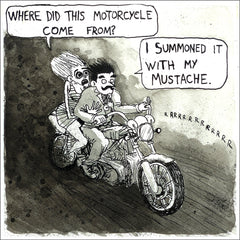 Phil McAndrew 12x12 Inch Prints Art Cyberduds Motorcycle Moustache  
