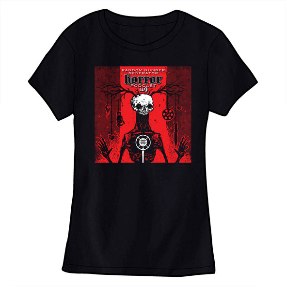 Random Number Generator Horror Podcast No. 9 Antler Skull Shirt VERSION ONE Shirts Welcome to Night Vale Ladies Small