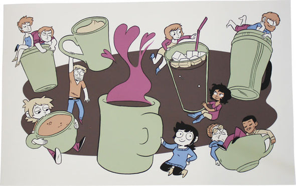 Octopus Pie Loves Coffee Print Art Cyberduds