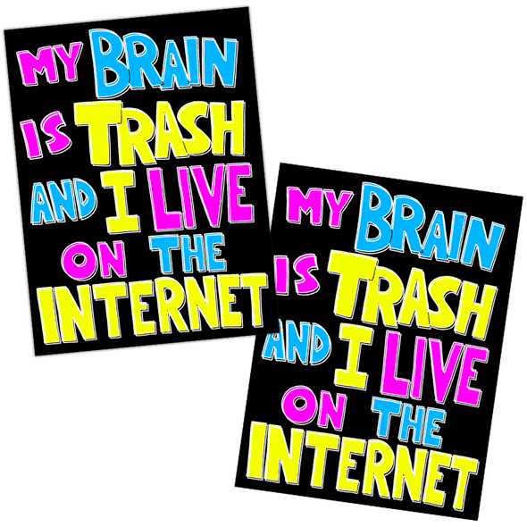 Trash Brain Sticker 2-Pack Stickers Stickermule   