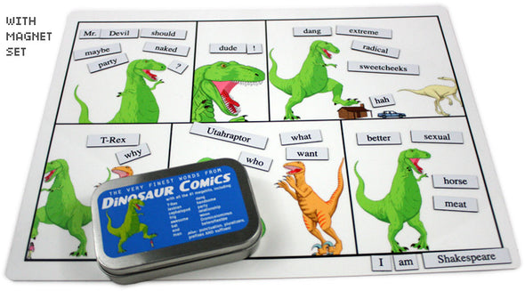 Dinosaur Comics STEEL Whiteboard Housewares Ryan North Whiteboard PLUS Magnet Set! ($39)
