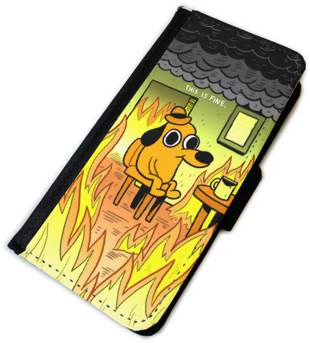 KC Green Phone Wallet Cases Accessories KC Green This is Fine Text