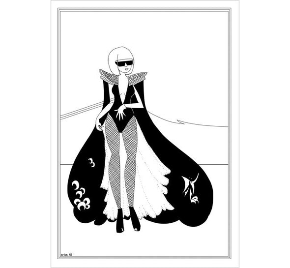 Aubrey Beardsley's Lady Gaga Print Art Cyberduds