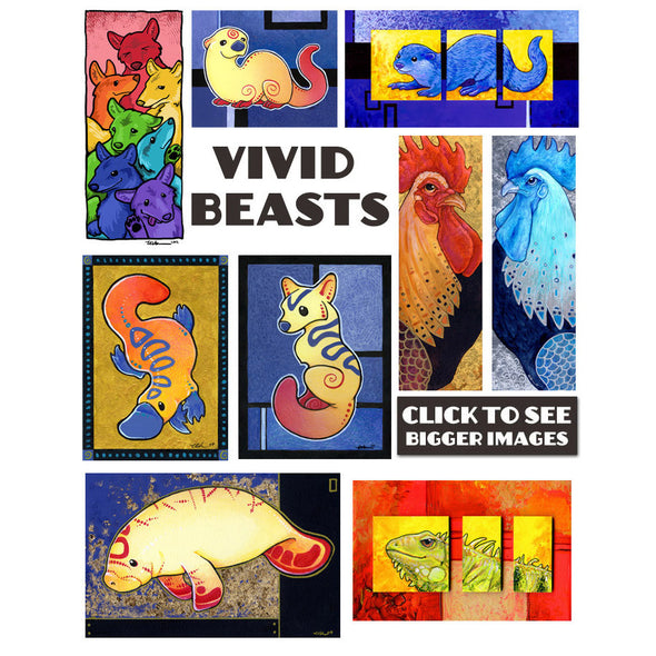 Vivid Beasts Prints Art Red Wombat