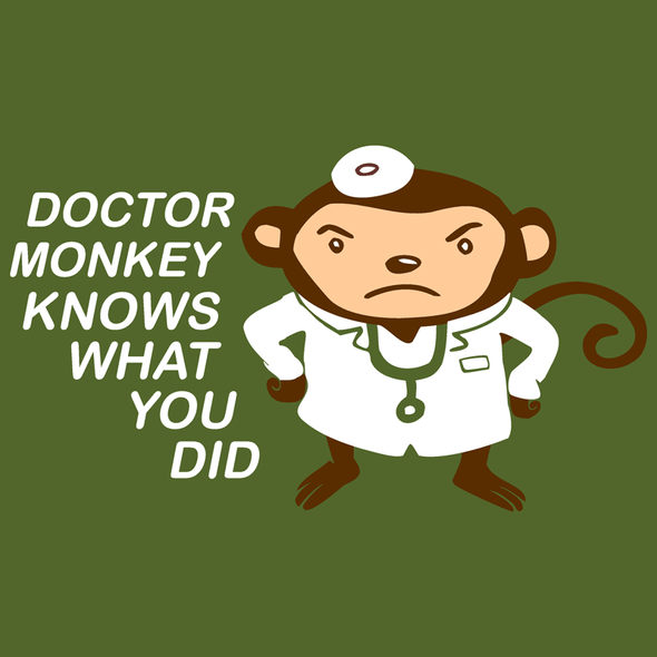 Doctor Monkey Knows T-Shirt Shirts Brunetto   