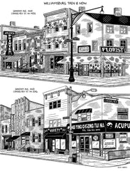 Cityscape Prints Art Cyberduds Willliamsburg Then & Now - 9x12  