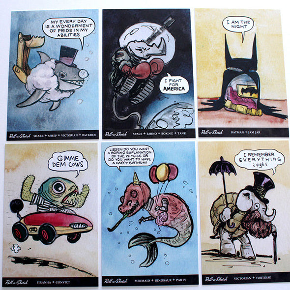 Roll-a-Sketch Postcards (Set of 12) Cards Wondermark
