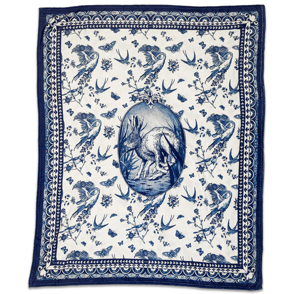 Delft Rabbit Blanket Housewares Shirley   