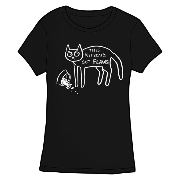 This Kitten's Got Flaws Shirt Shirts & Tops TopatoCo Fitted Small  