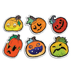 Carved Decorative Gourd Festive Faces Sticker Sheet Stickers TopatoCo   