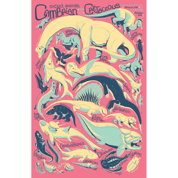 Extinct Animal Prints Art Cyberduds Extinct Animals of the Cambrian to the Cretaceous  