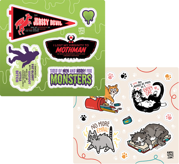 Cats n' Cryptids Sticker Sheets Stickers Kate Leth Both!