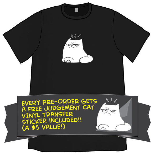 Judgement Cat Shirt PRE-ORDER Shirts Oglaf Black Unisex Small