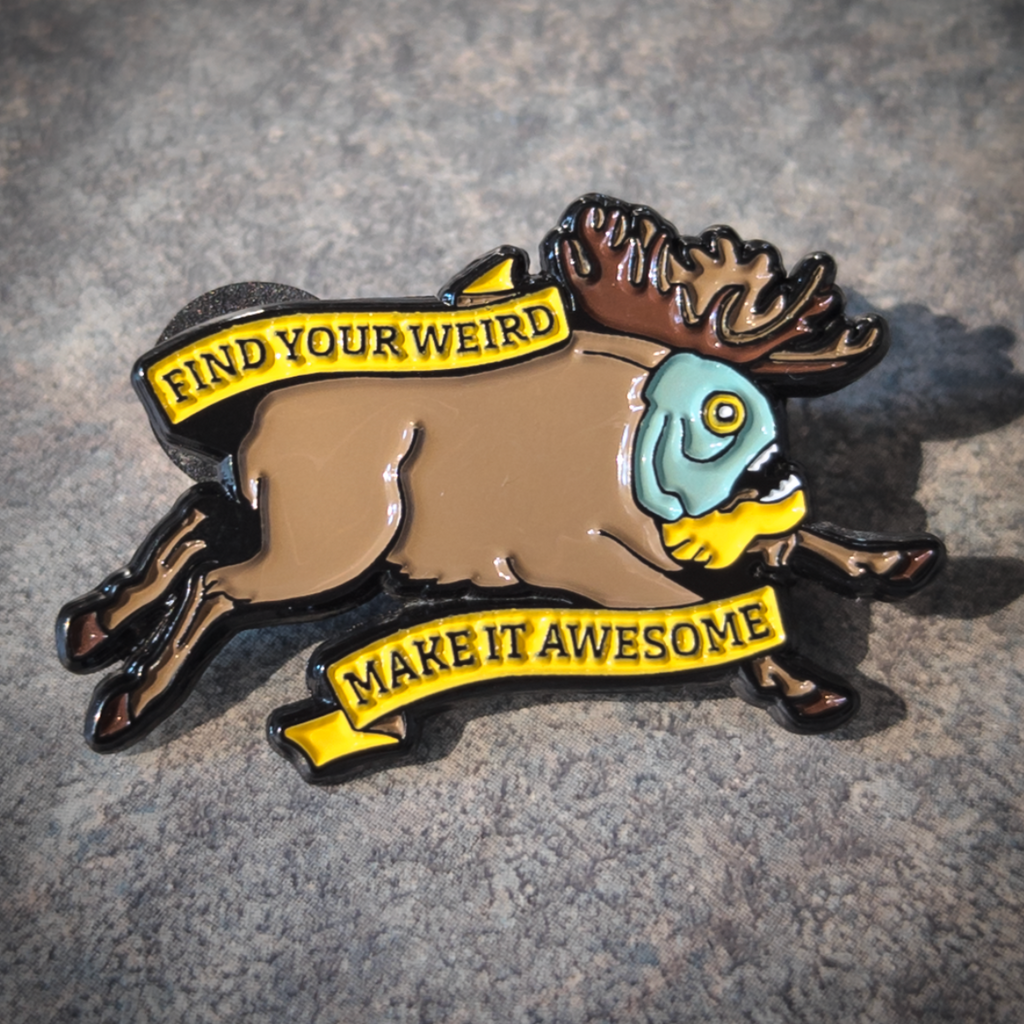 Wondermark Enamel Pins | SERIES 2 Pins and Patches Wondermark Find Your Weird (Piranhamoose)