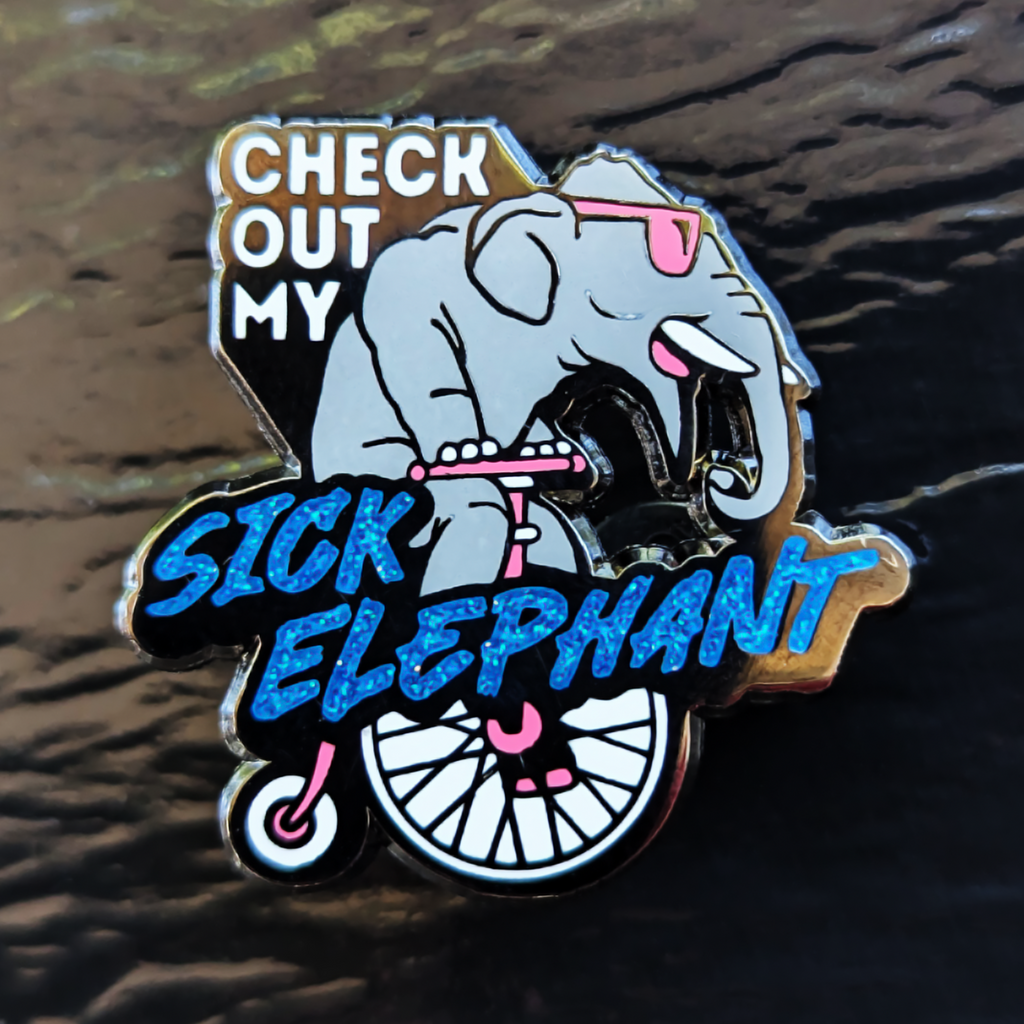 Wondermark Enamel Pins | SERIES 2 Pins and Patches Wondermark Check Out My Sick Elephant