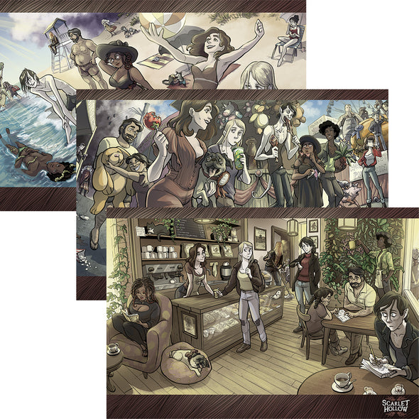 Scarlet Hollow Prints (13x19") LIMITED TIME! Accessories Black Tabby Games All Three!