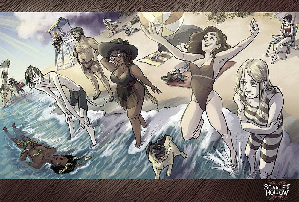 Scarlet Hollow Prints (13x19") LIMITED TIME! Accessories Black Tabby Games Beach Episode