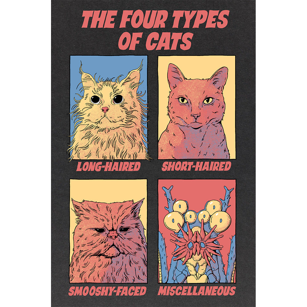 4 Types of Cats Limited Screen Printed Poster Art Welcome to Night Vale