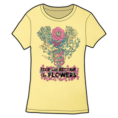 Stop and Become the Flowers Shirt PRE-ORDER Shirts Welcome to Night Vale Lemon Fitted Small