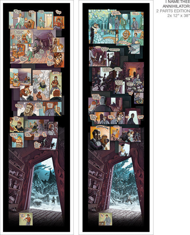 A Lesson Is Learned Comic Prints Art Cyberduds Annihilator TWO PARTS Ed. 2x 12X38 ($54)  