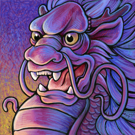 Bestiary Prints 1 Art Cyberduds Asian Dragon - 12x12  