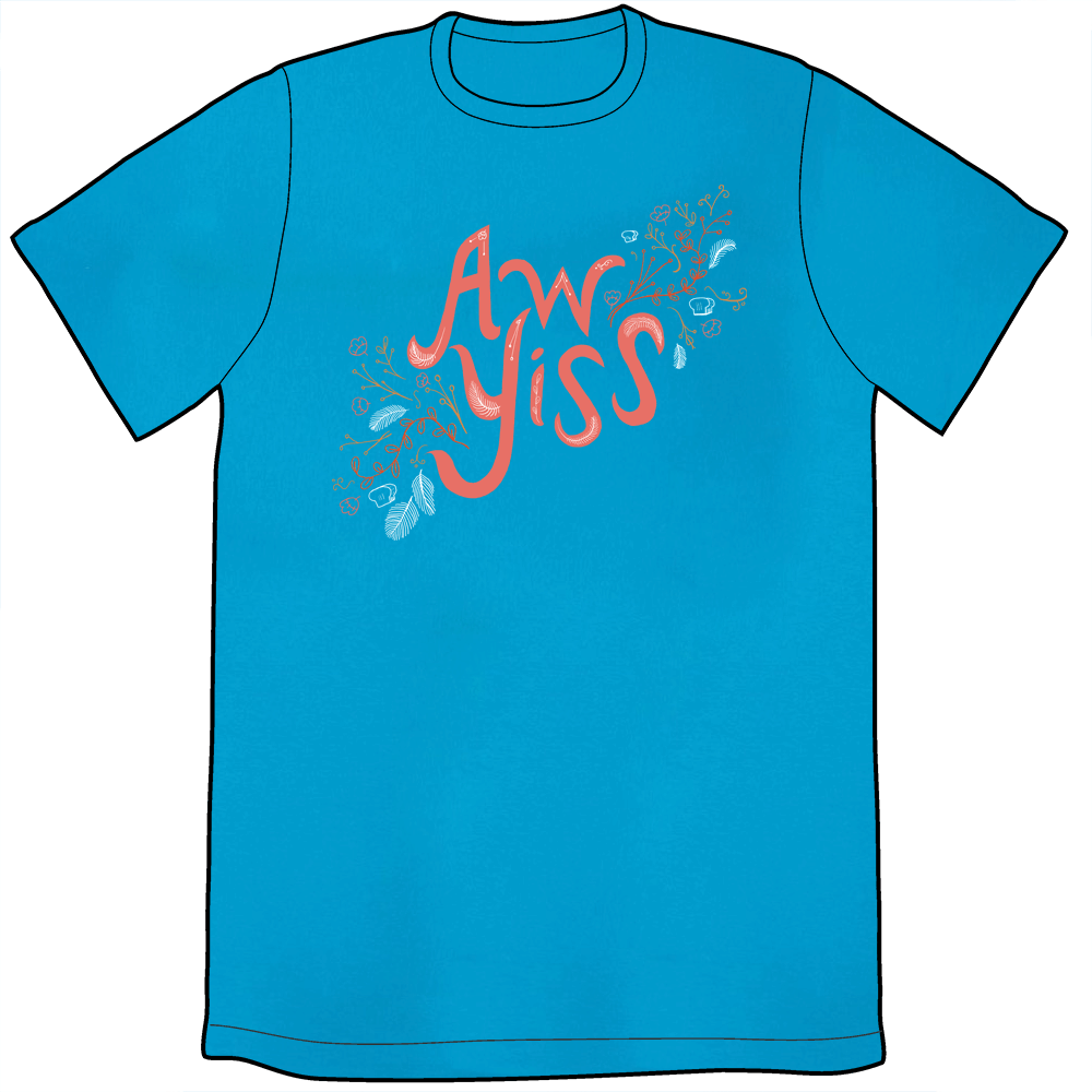Aw Yiss Shirt (Teal) Shirts Brunetto Mens/Unisex Small  