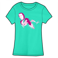 Nicolas Cage Dragon Shirt Shirts Brunetto Mint (Aquamarine) Ladies Small 