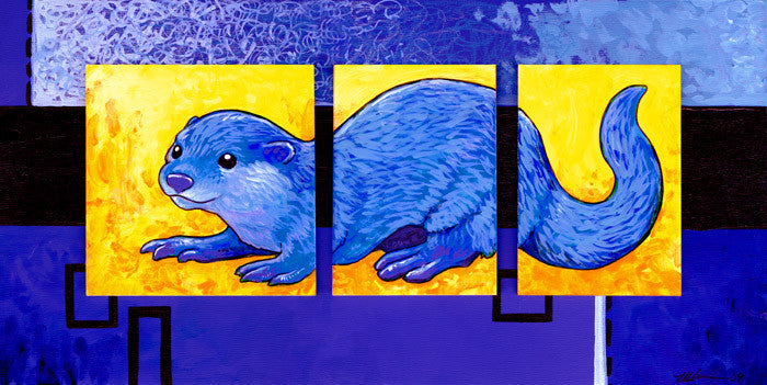 Vivid Beasts Prints Art Cyberduds Blue Otter - 18x9 ($14)  