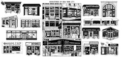 Cityscape Prints Art Cyberduds Bookstores of NYC - 17x36  
