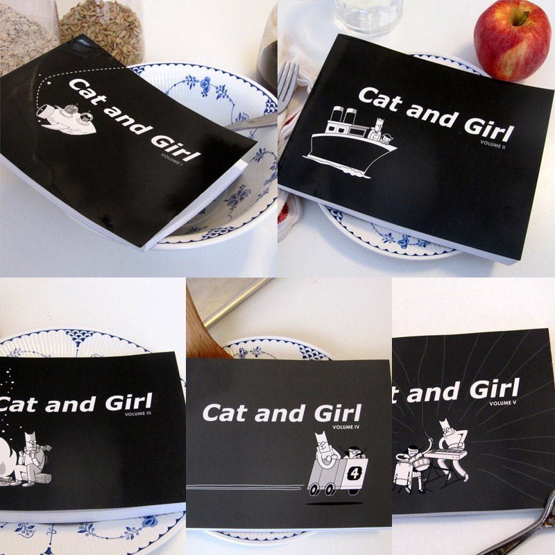 Cat and Girl Volumes One Through Five Books CG   