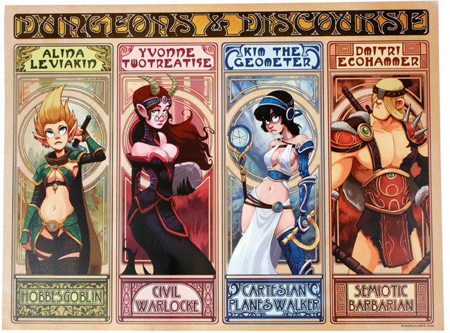 Dungeons & Discourse Mucha Print (18x24) Art Cyberduds   