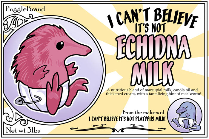 Red Wombat Tea Company Prints Art Cyberduds Echidna Milk - 12x18  