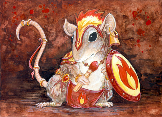 Cool Rodents Prints Art Cyberduds Fire Mouse - 12x18  