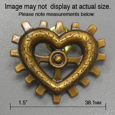 Clockwork Heart Pin Pins and Patches GG Brass  
